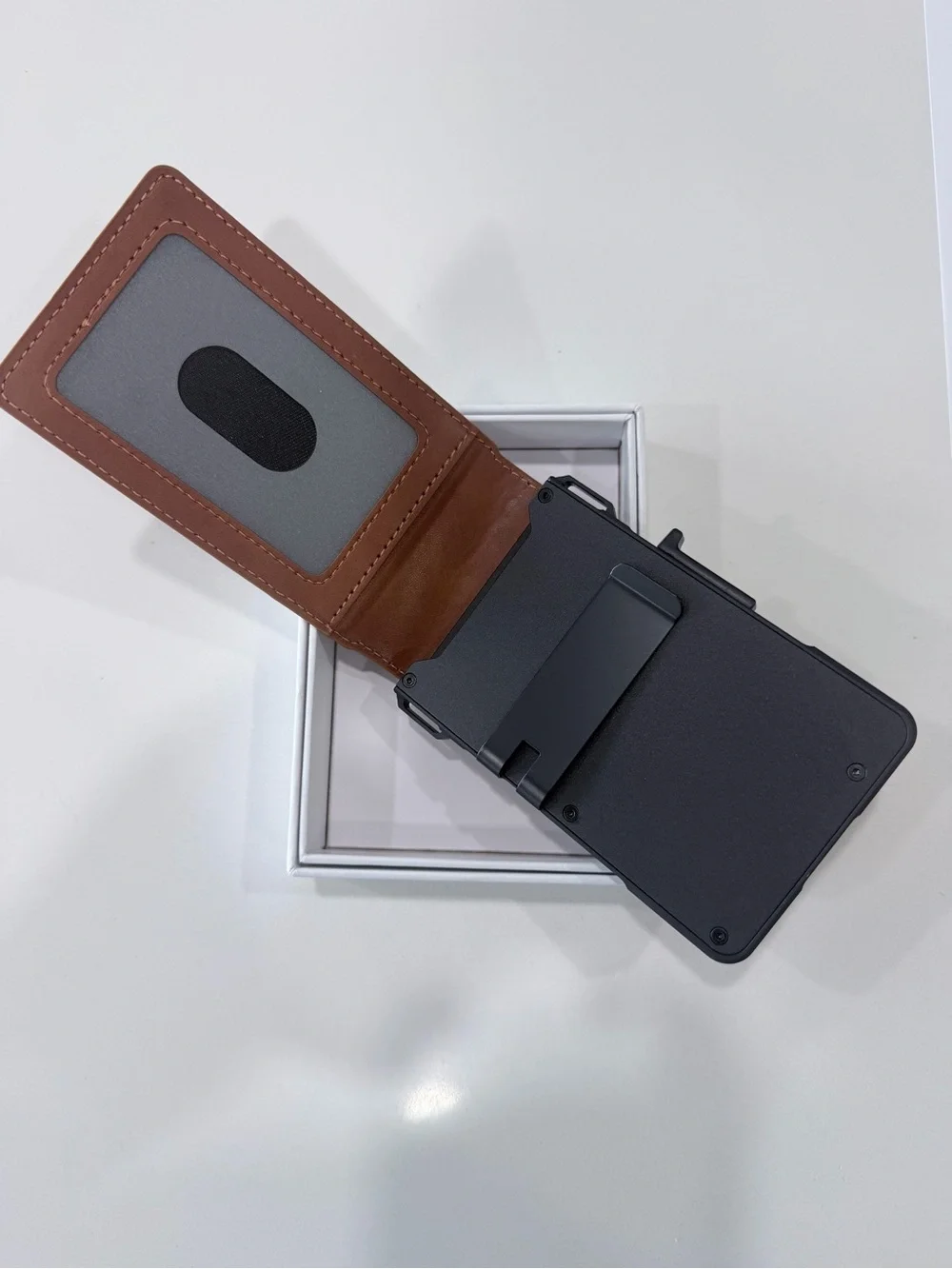 Slim Brown Leather Card Holder Wallet for Men